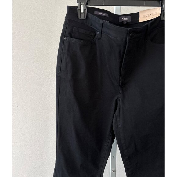 Polished Casual NYDJ Jeans 12 Sheri Slim Black Lift Tuck Ankle Slit NWT 5 Pocket - Picture 11 of 15
